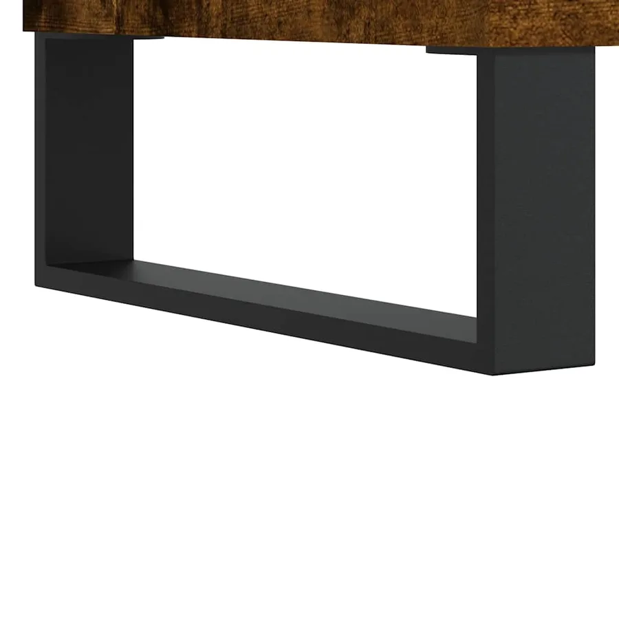 Buffet chêne fumé 69,5x34x90 cm bois d'ingénierie - 10