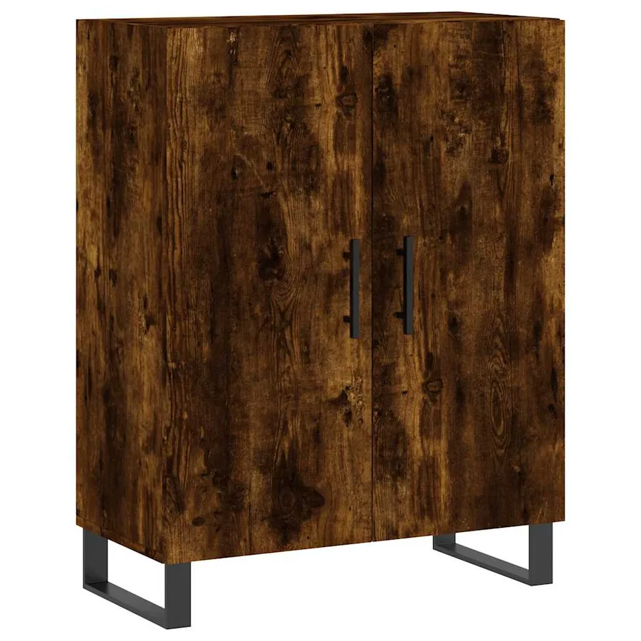 Buffet chêne fumé 69,5x34x90 cm bois d'ingénierie - 2