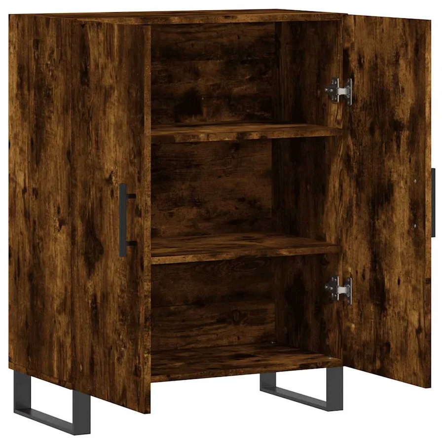 Buffet chêne fumé 69,5x34x90 cm bois d'ingénierie - 6
