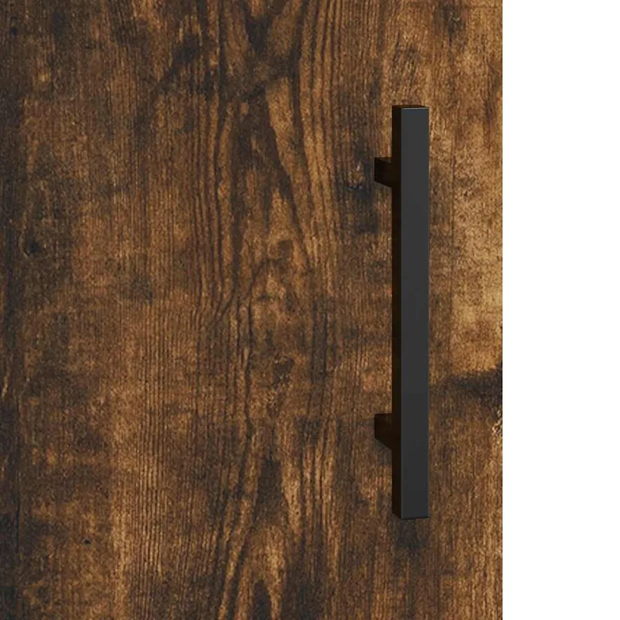 Buffet chêne fumé 69,5x34x90 cm bois d'ingénierie - 9