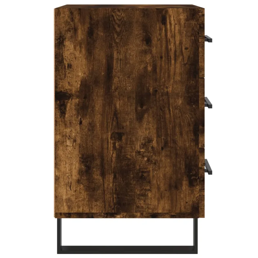 Table de chevet chêne fumé 40x40x66 cm bois d'ingénierie - 6