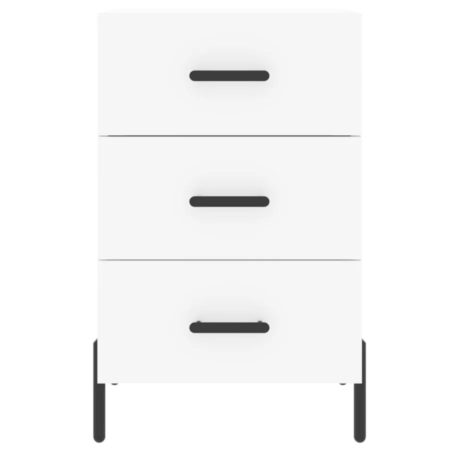 Table de chevet blanc 40x40x66 cm bois d'ingénierie - 5