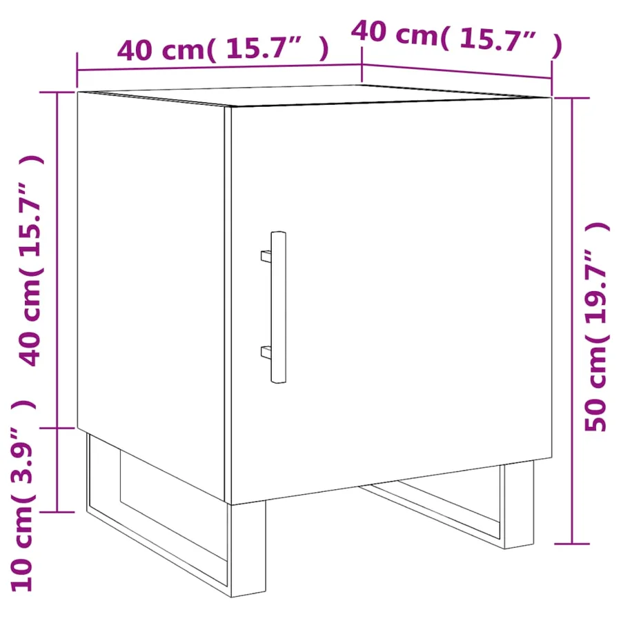 Tables de chevet 2 pcs chêne fumé 40x40x50 cm bois d'ingénierie - 14