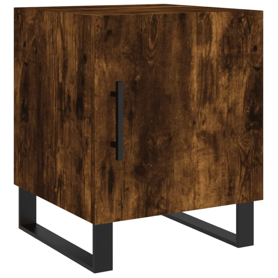 Tables de chevet 2 pcs chêne fumé 40x40x50 cm bois d'ingénierie - 6
