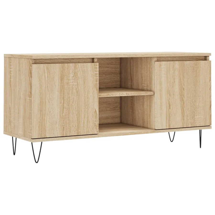 Meuble TV chêne sonoma 104x35x50 cm bois d'ingénierie - 2