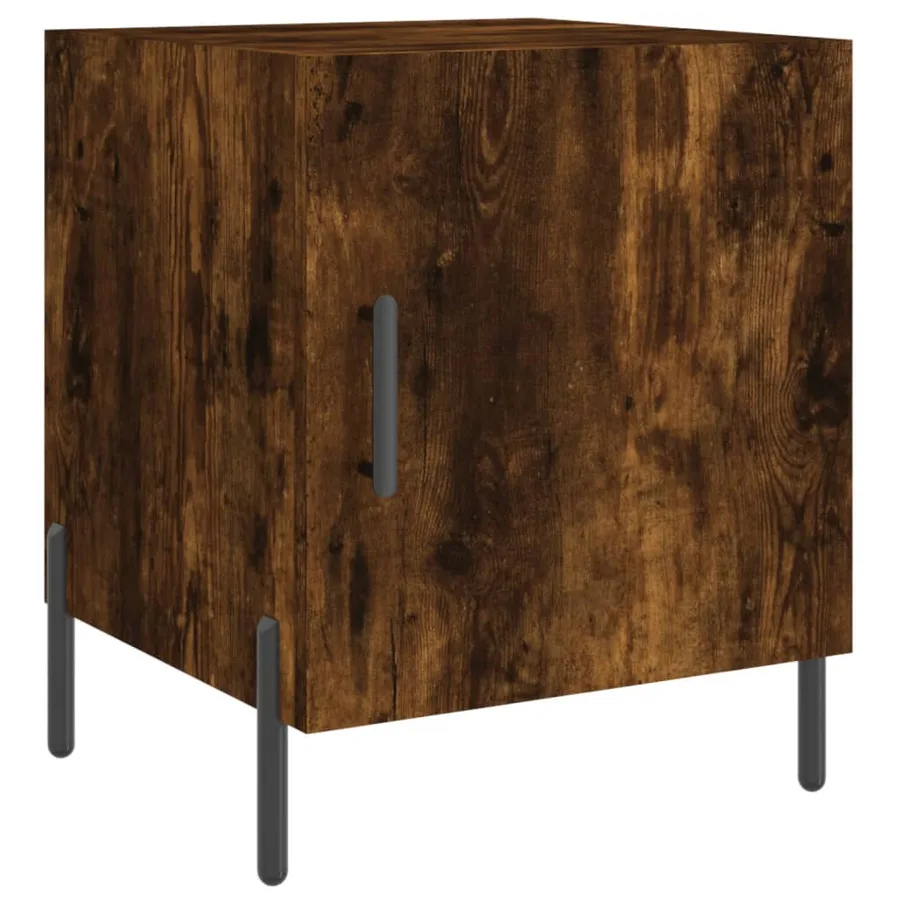 Table de chevet chêne fumé 40x40x50 cm bois d'ingénierie - 2