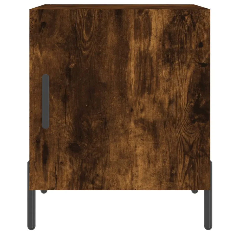 Table de chevet chêne fumé 40x40x50 cm bois d'ingénierie - 6