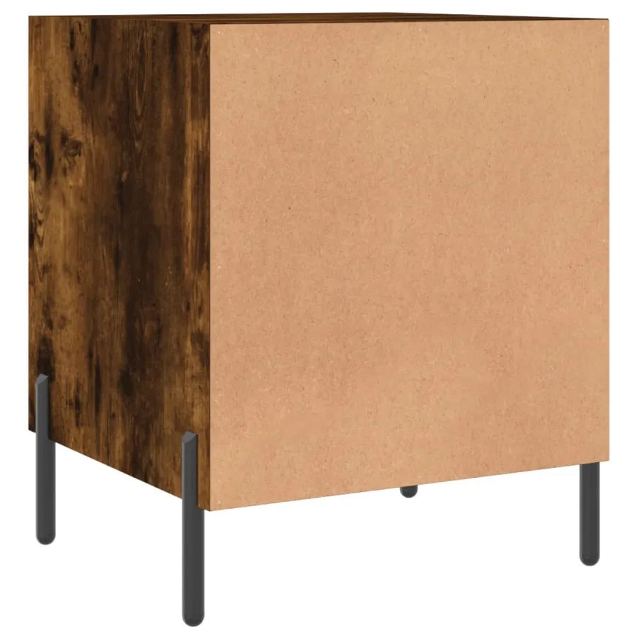 Table de chevet chêne fumé 40x40x50 cm bois d'ingénierie - 8