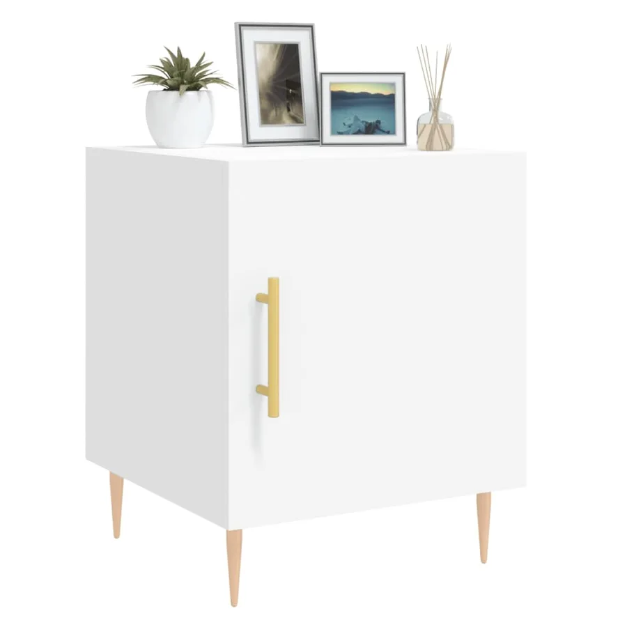 Tables de chevet 2 pcs blanc 40x40x50 cm bois d’ingénierie - 4