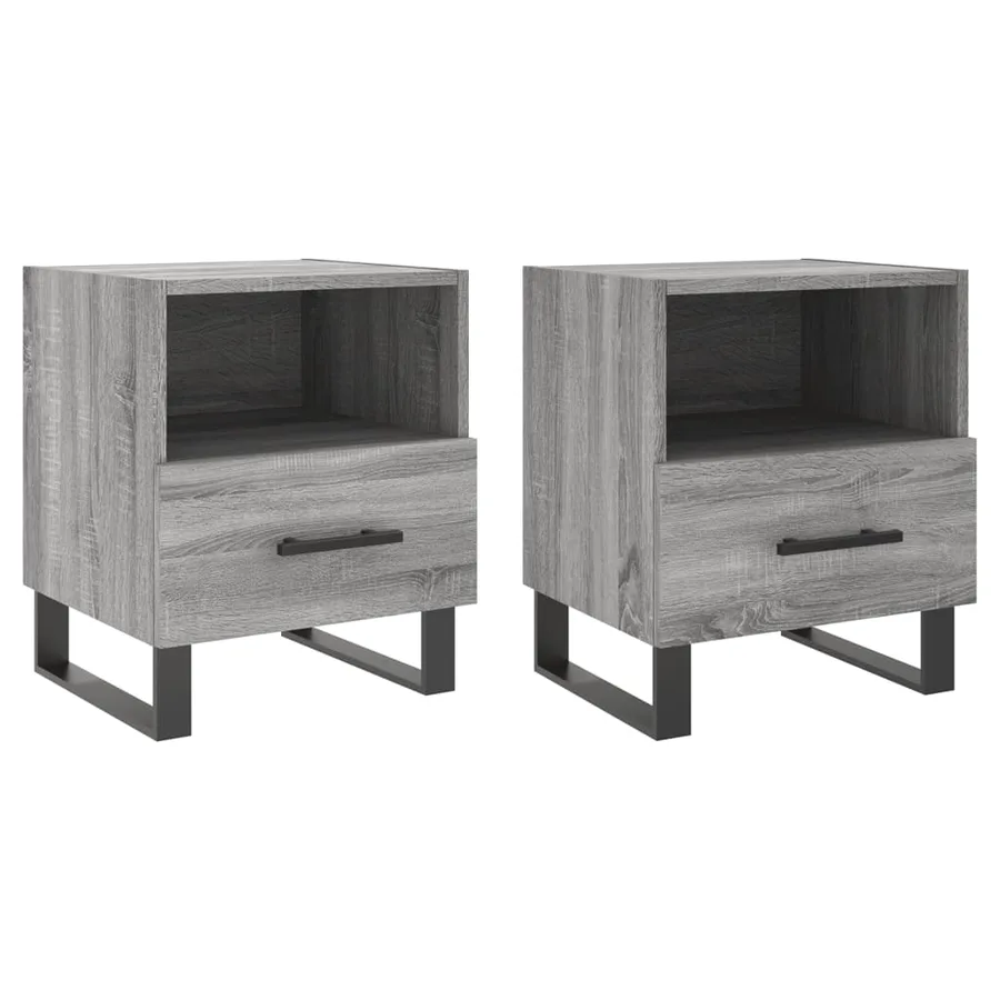 Tables de chevet 2 pcs sonoma gris 40x35x47,5 cm - 2