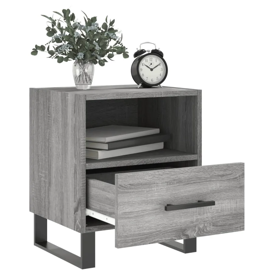 Tables de chevet 2 pcs sonoma gris 40x35x47,5 cm - 3