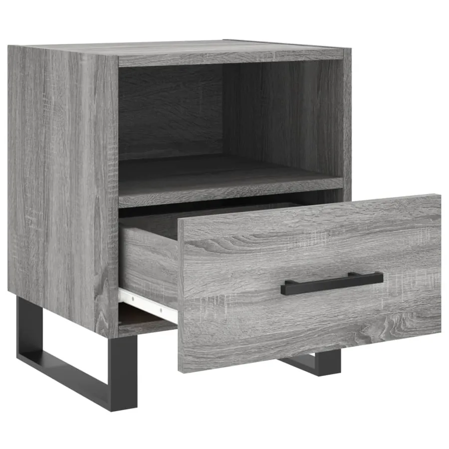 Tables de chevet 2 pcs sonoma gris 40x35x47,5 cm - 5