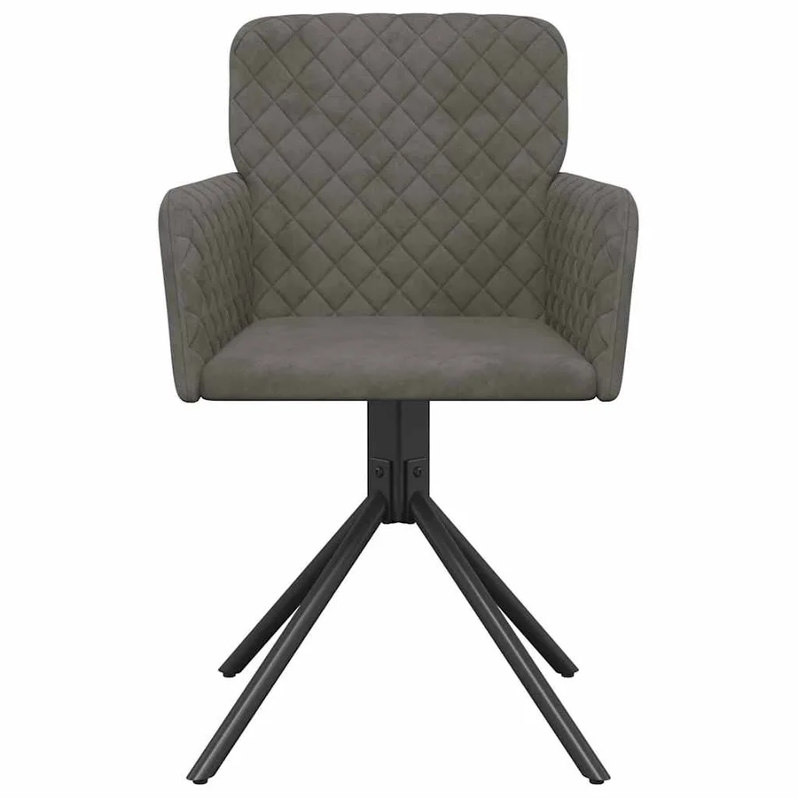 Chaises pivotantes à manger lot de 2 Gris foncé Velours - 4