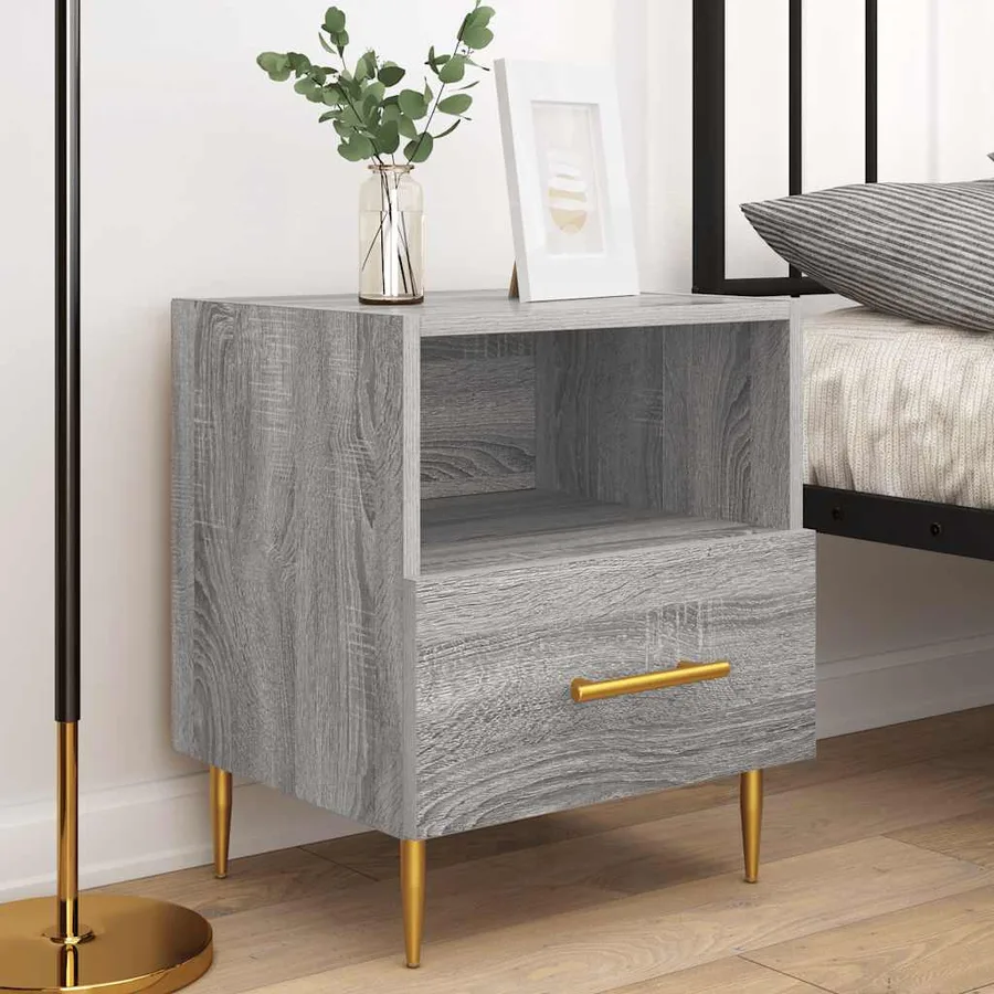Tables de chevet 2 pcs sonoma gris 40x35x47,5 cm - 3