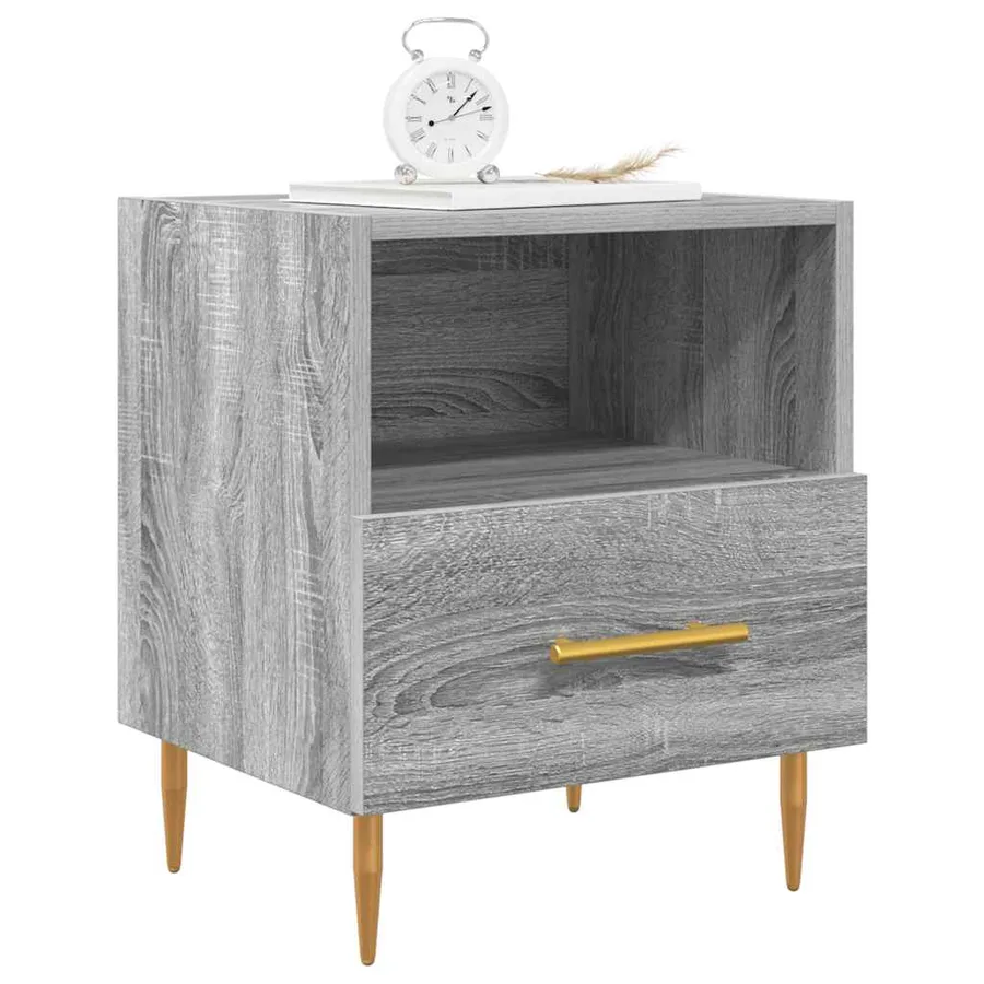 Tables de chevet 2 pcs sonoma gris 40x35x47,5 cm - 4