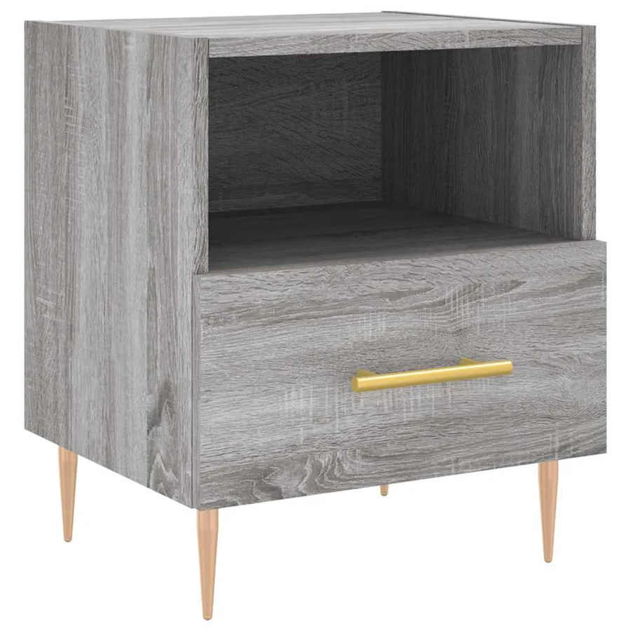 Tables de chevet 2 pcs sonoma gris 40x35x47,5 cm - 5
