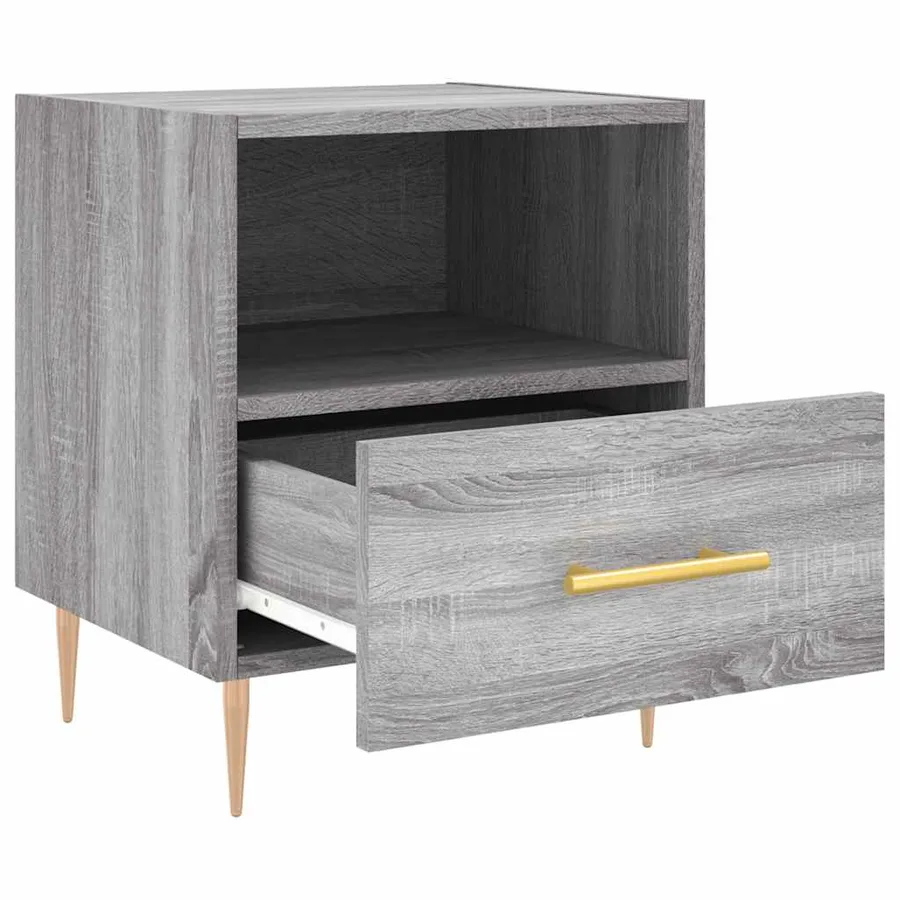 Tables de chevet 2 pcs sonoma gris 40x35x47,5 cm - 7