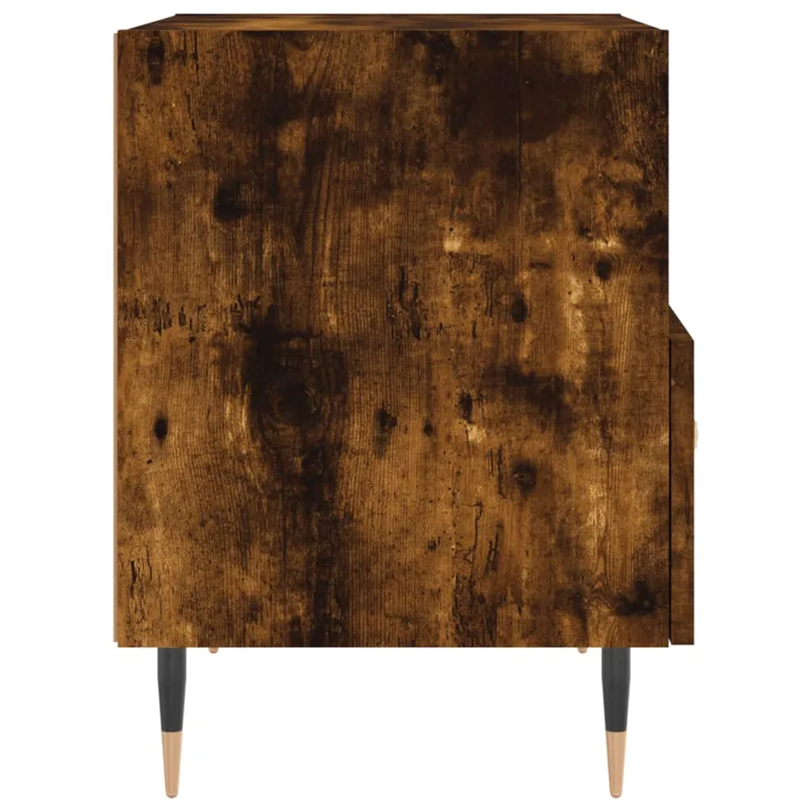 Table de chevet chêne fumé 40x35x47,5 cm bois d’ingénierie - 5