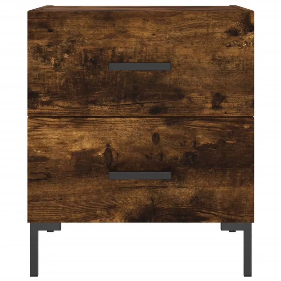 Table de chevet chêne fumé 40x35x47,5 cm bois d’ingénierie - 6
