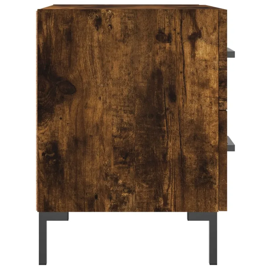 Table de chevet chêne fumé 40x35x47,5 cm bois d’ingénierie - 7