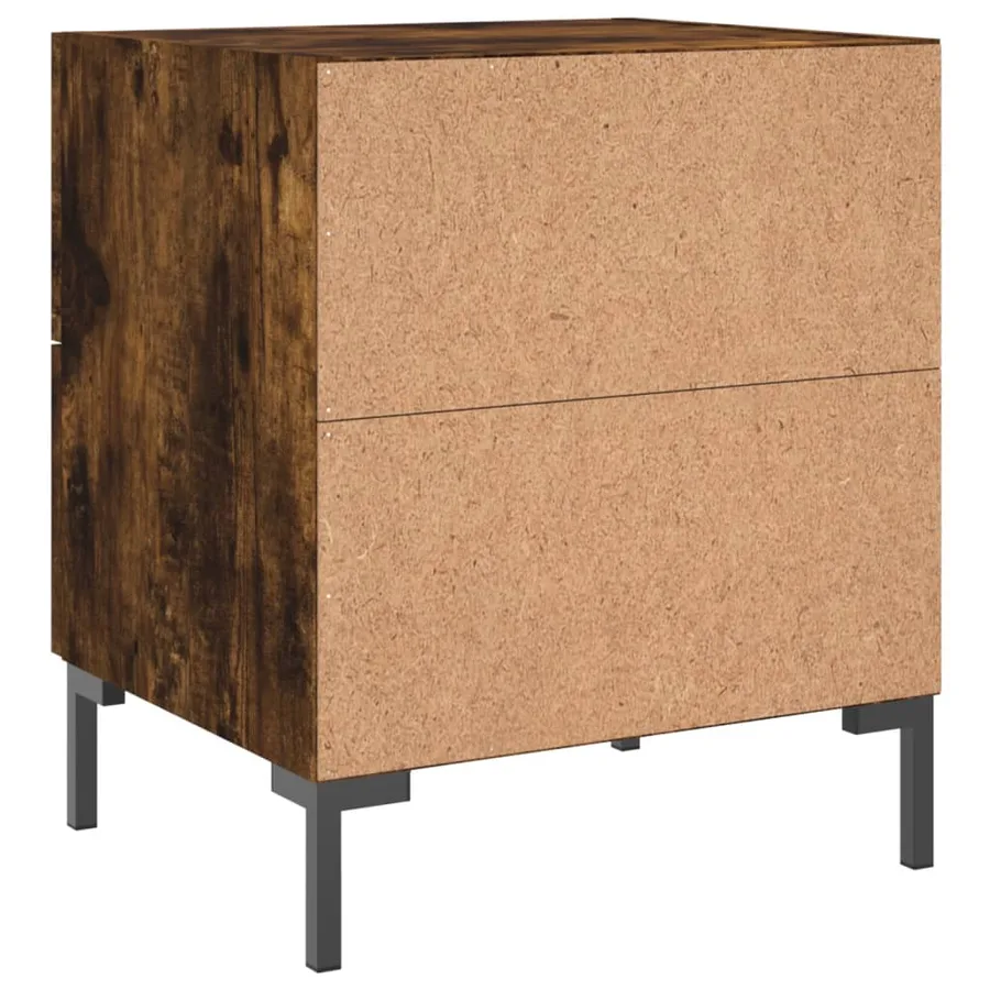 Table de chevet chêne fumé 40x35x47,5 cm bois d’ingénierie - 8