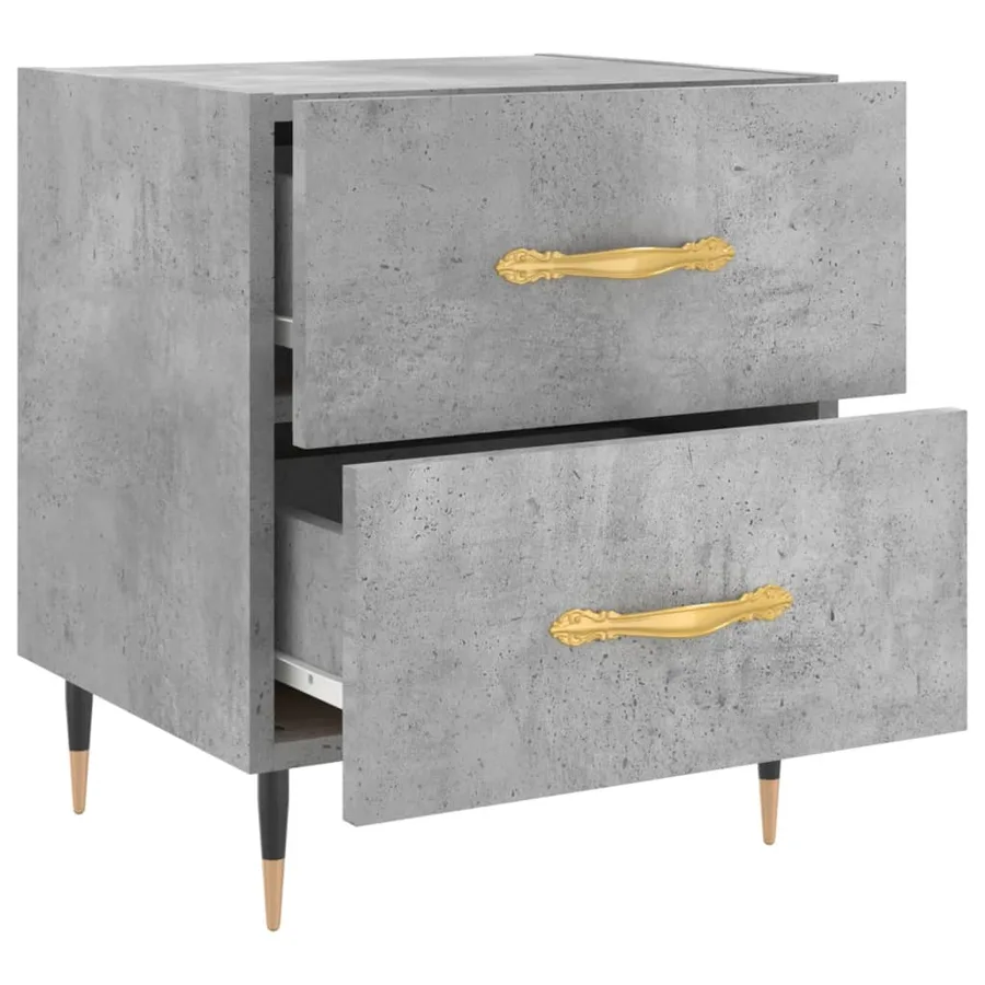 Table de chevet gris béton 40x35x47,5 cm bois d’ingénierie - 5
