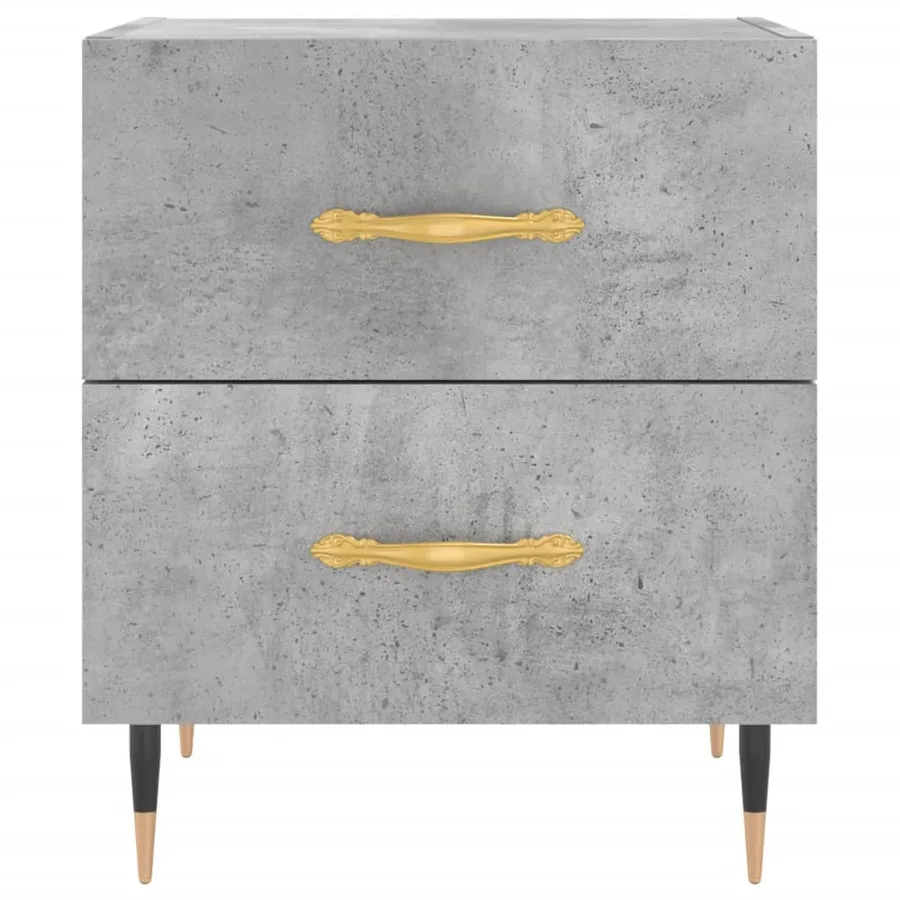 Table de chevet gris béton 40x35x47,5 cm bois d’ingénierie - 6