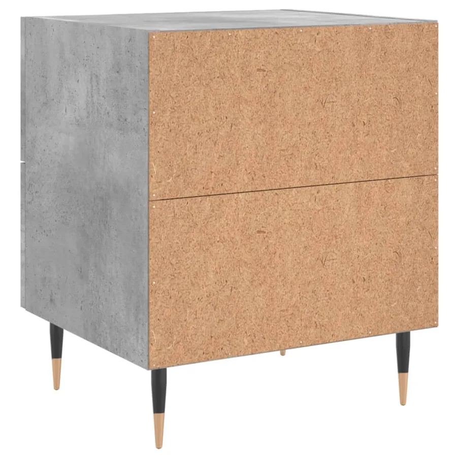 Table de chevet gris béton 40x35x47,5 cm bois d’ingénierie - 8