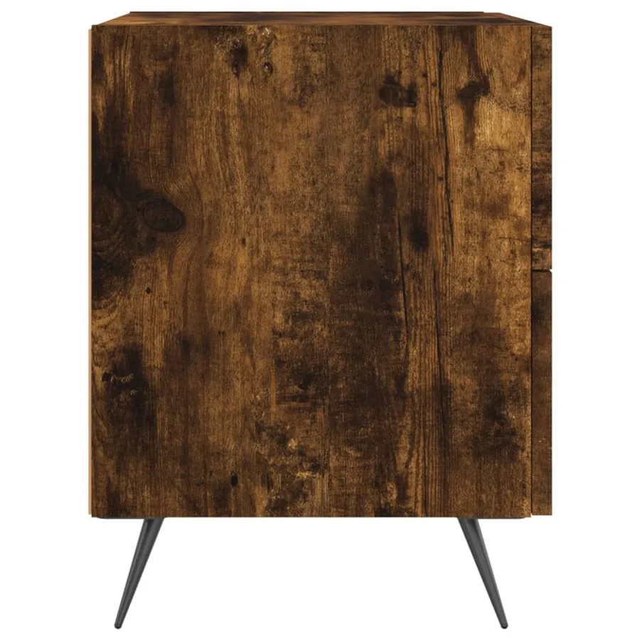 Table de chevet chêne fumé 40x35x47,5 cm bois d’ingénierie - 5