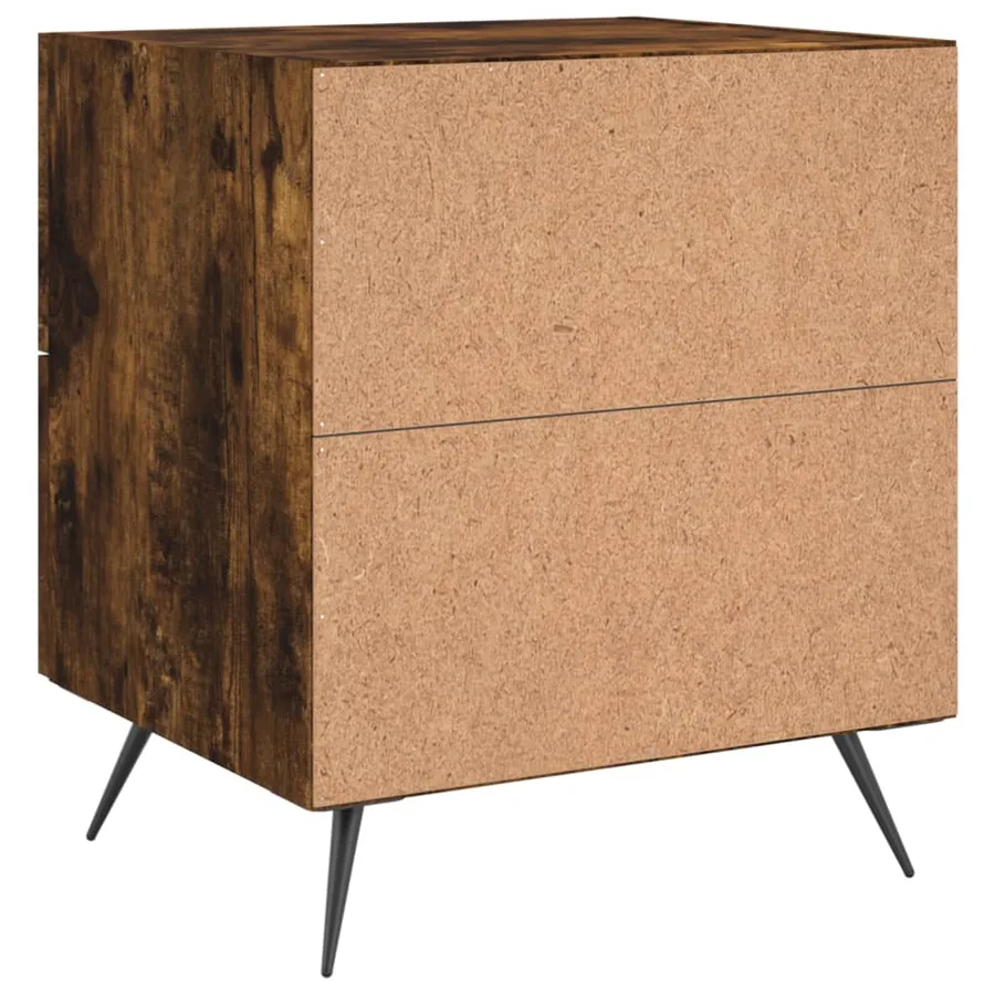 Table de chevet chêne fumé 40x35x47,5 cm bois d’ingénierie - 6