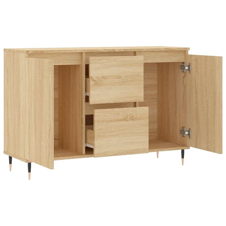 Buffet chêne sonoma 101,5x35x70 cm bois d'ingénierie - 6