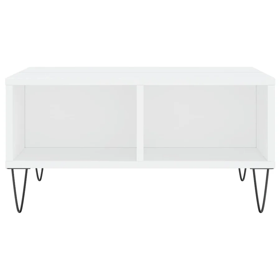 Table basse blanc 60x60x30 cm bois d'ingénierie - 4