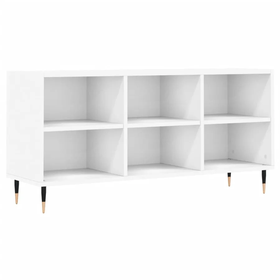 Meuble TV blanc 103,5x30x50 cm bois d'ingénierie - 2