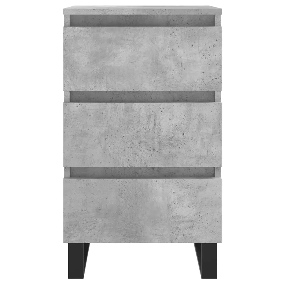 Tables de chevet 2 pcs gris béton 40x35x69 cm bois d’ingénierie - 5