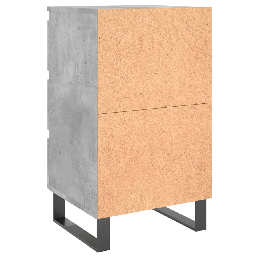 Tables de chevet 2 pcs gris béton 40x35x69 cm bois d’ingénierie - 8