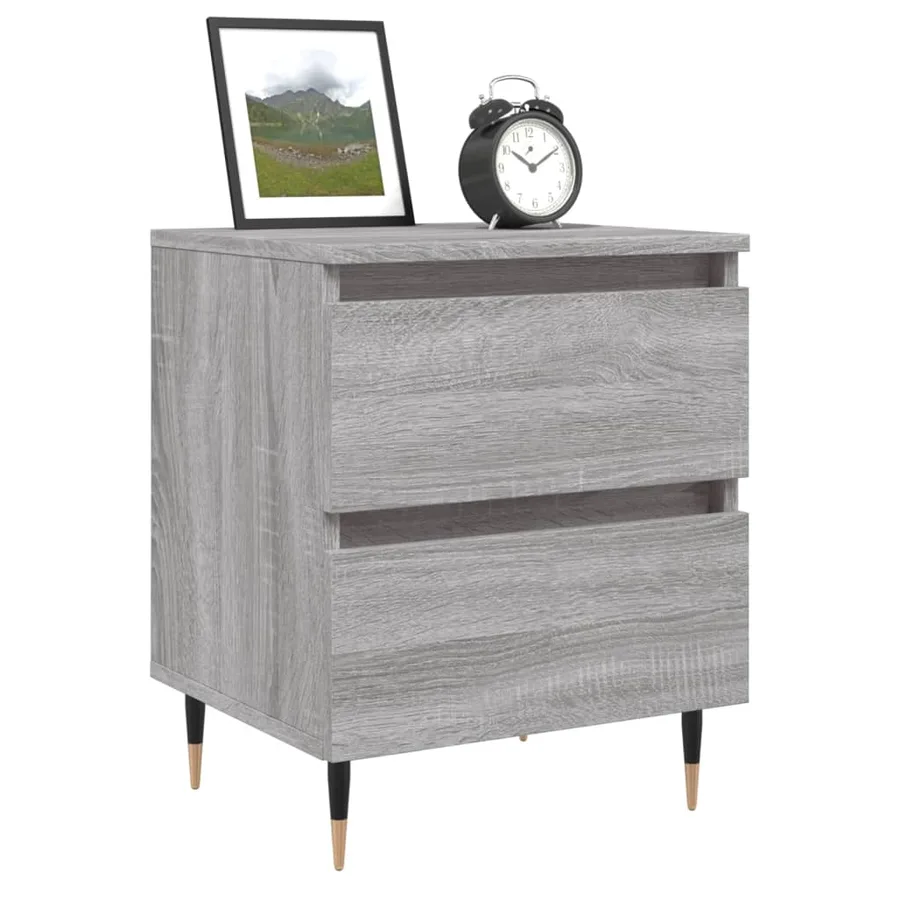 Table de chevet sonoma gris 40x35x50 cm bois d’ingénierie - 3