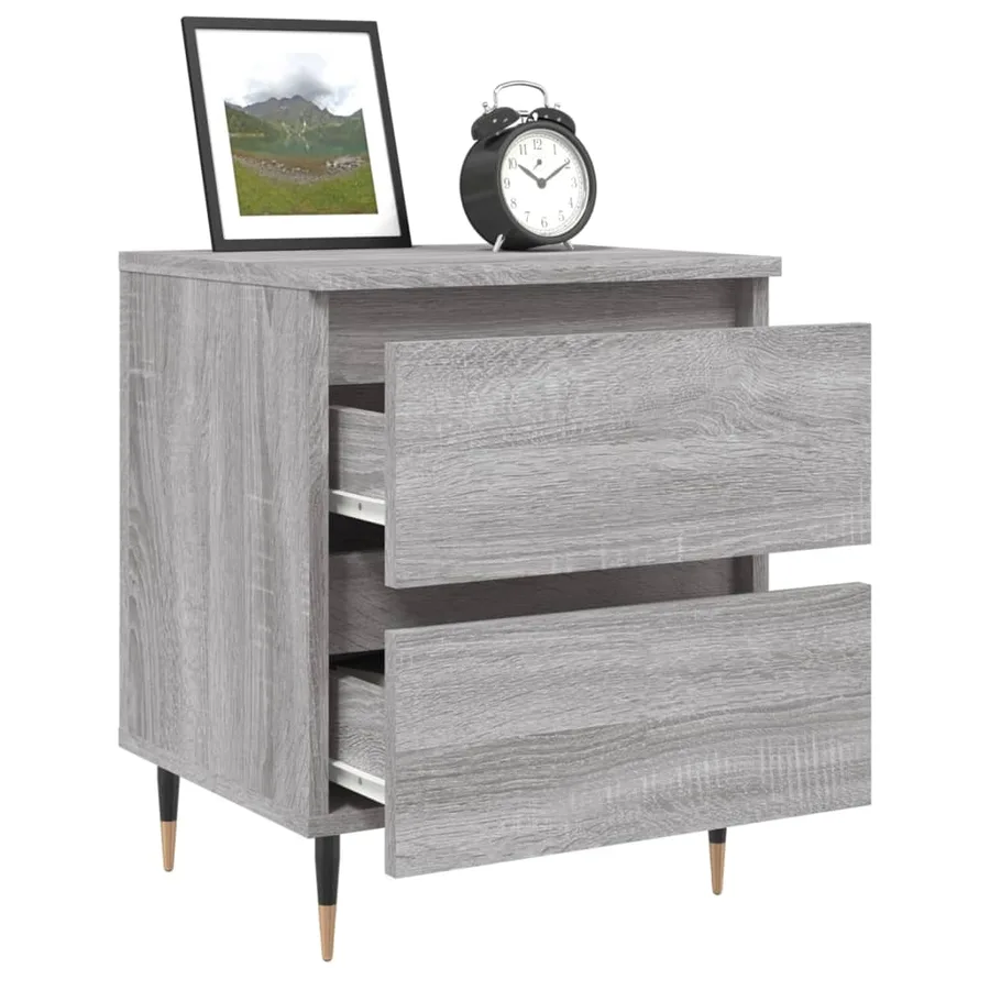 Table de chevet sonoma gris 40x35x50 cm bois d’ingénierie - 4