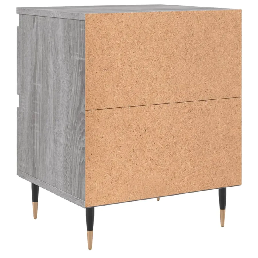 Table de chevet sonoma gris 40x35x50 cm bois d’ingénierie - 8
