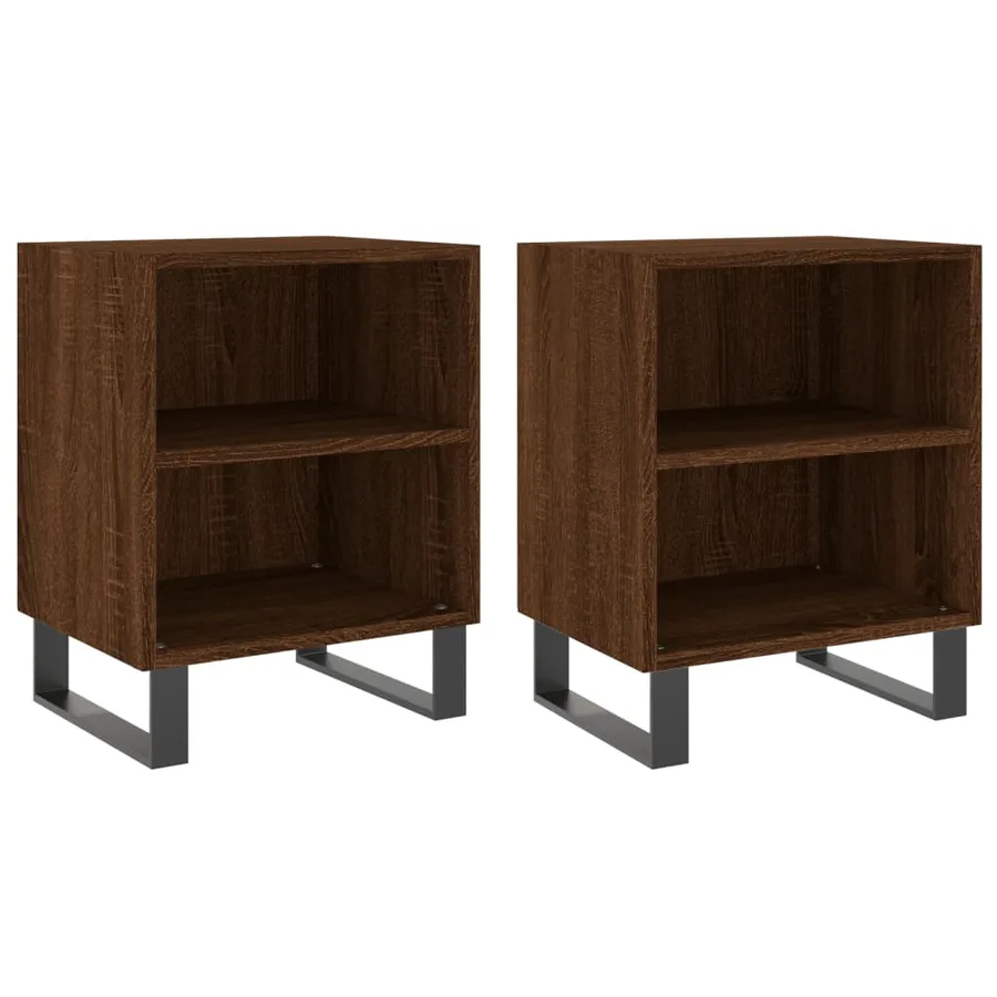Tables de chevet 2pcs chêne marron 40x30x50cm bois d'ingénierie - 2