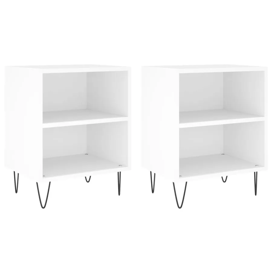 Tables de chevet 2 pcs blanc 40x30x50 cm bois d'ingénierie - 2
