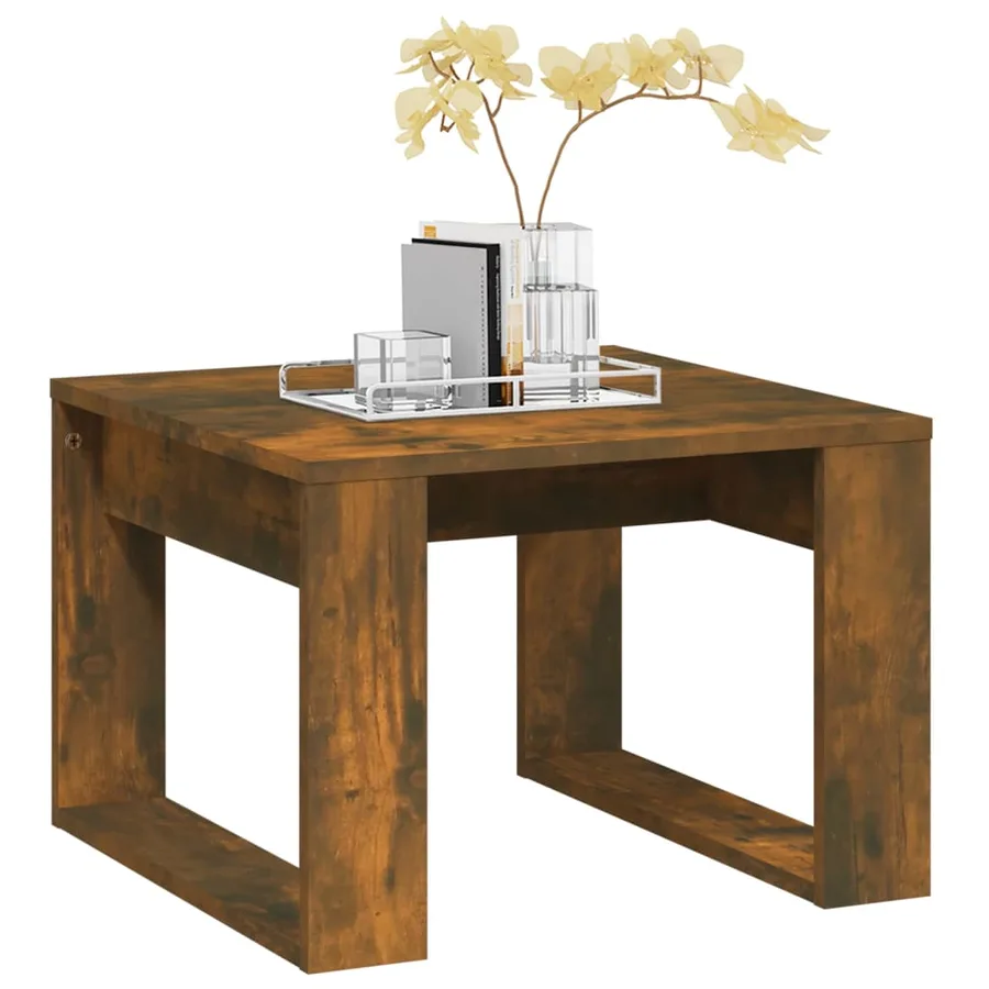 Table d'appoint Chêne fumé 50x50x35 cm Bois d'ingénierie - 6