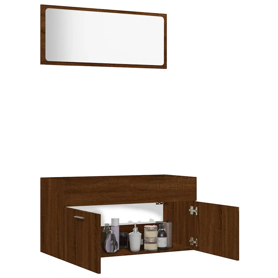 Ensemble de meubles de salle de bain 2 pcs Chêne marron - 4