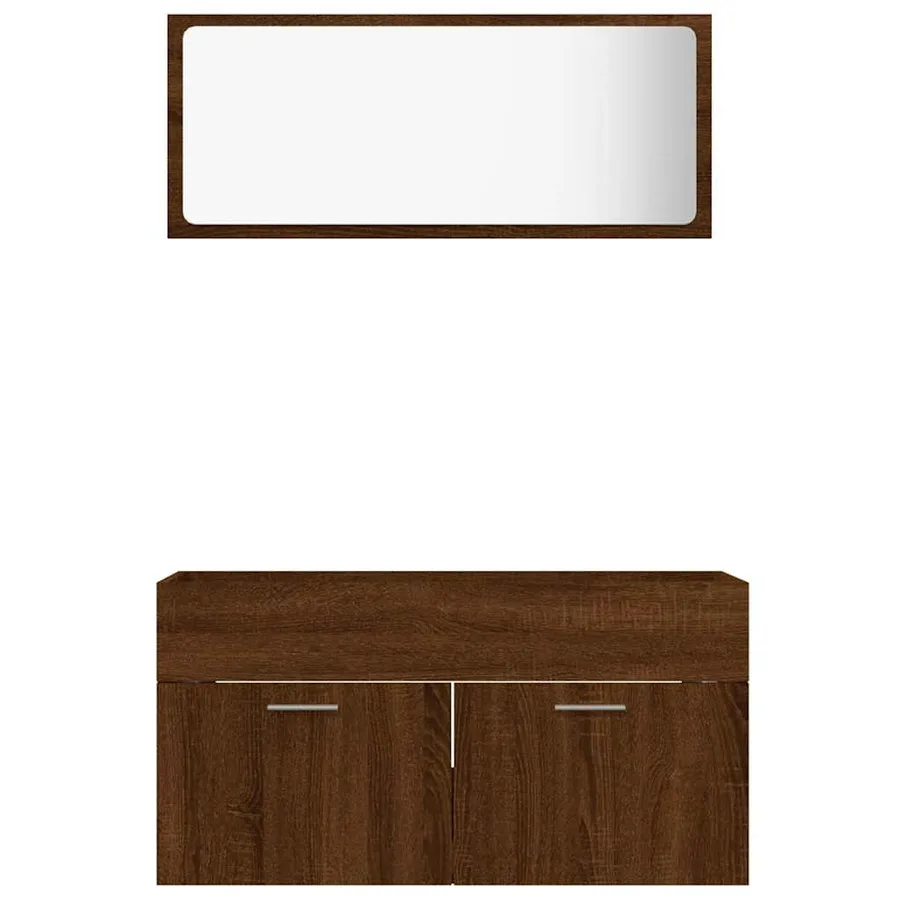 Ensemble de meubles de salle de bain 2 pcs Chêne marron - 5