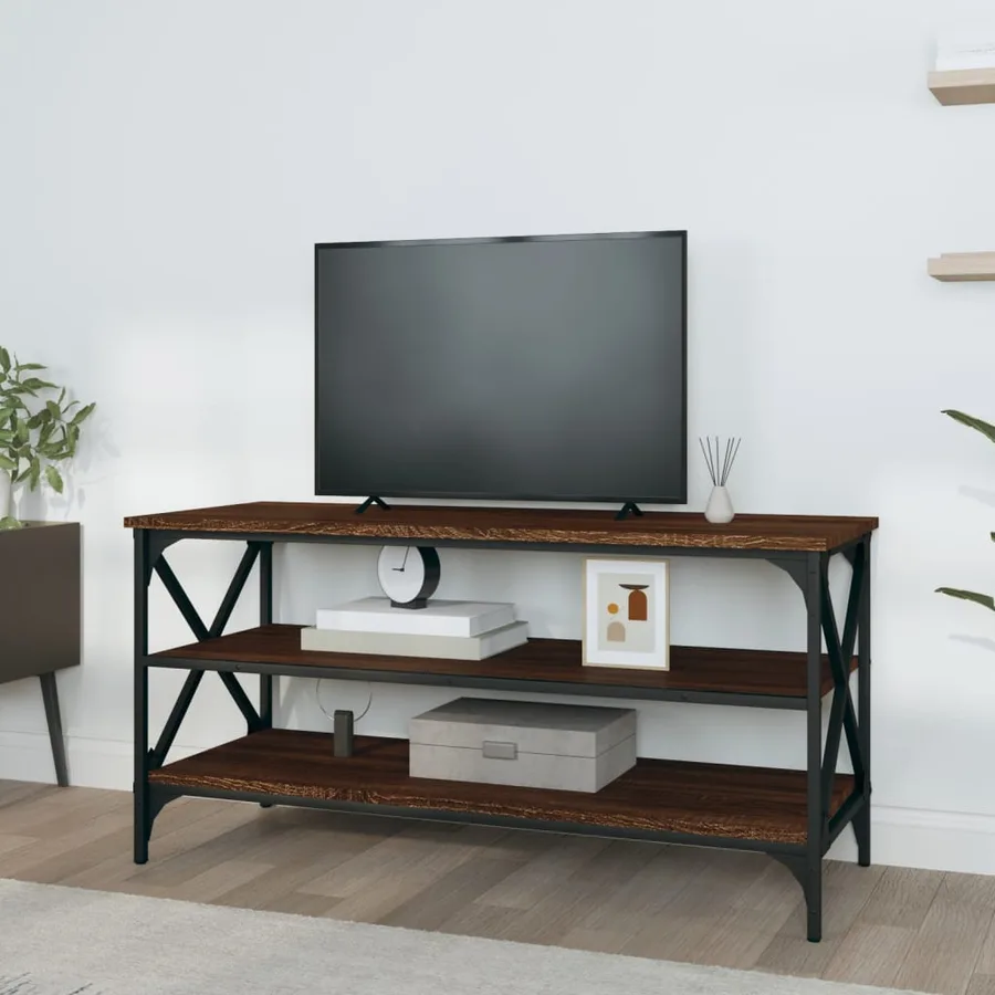 Meuble TV Chêne marron 100x40x50 cm Bois d'ingénierie - 3