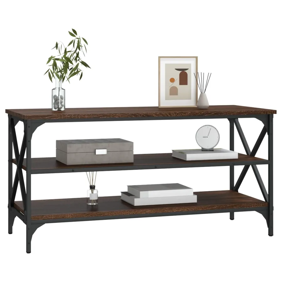 Meuble TV Chêne marron 100x40x50 cm Bois d'ingénierie - 4