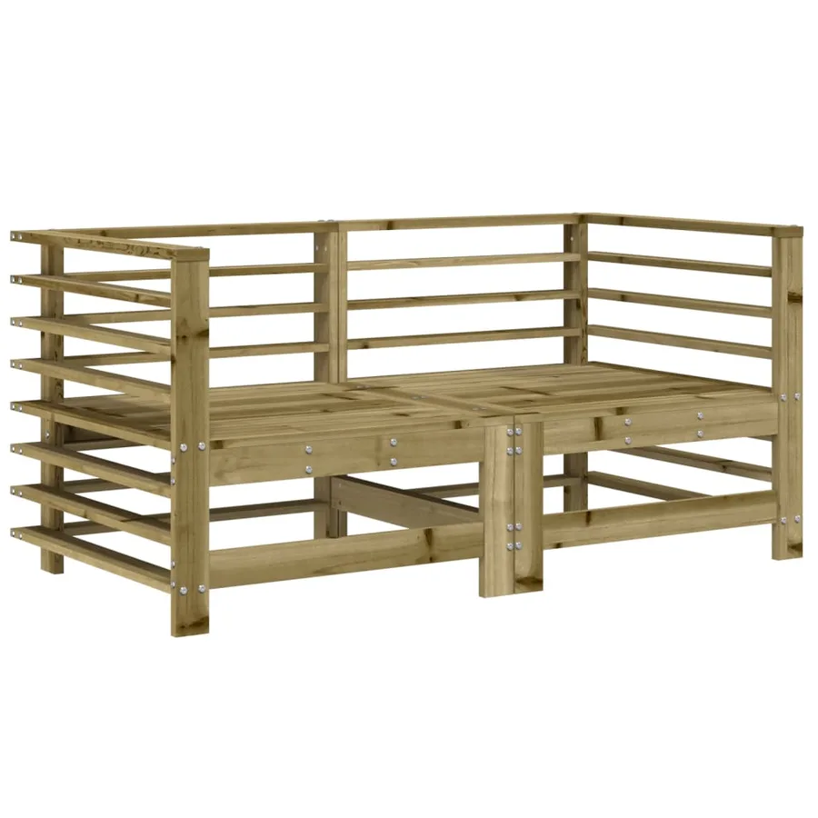 Canapés d'angle avec coussins 2 pcs bois de pin imprégné - 3