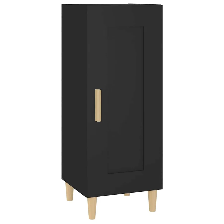 Buffet Noir 34,5x34x90 cm Bois d'ingénierie - 2