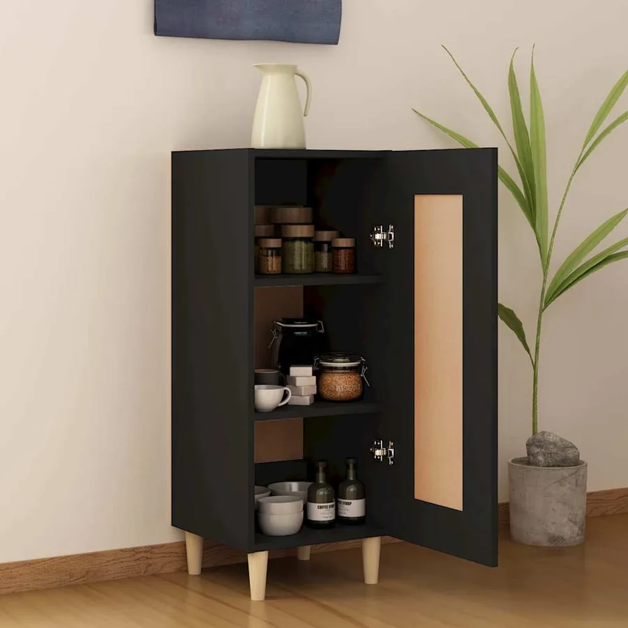Buffet Noir 34,5x34x90 cm Bois d'ingénierie - 3
