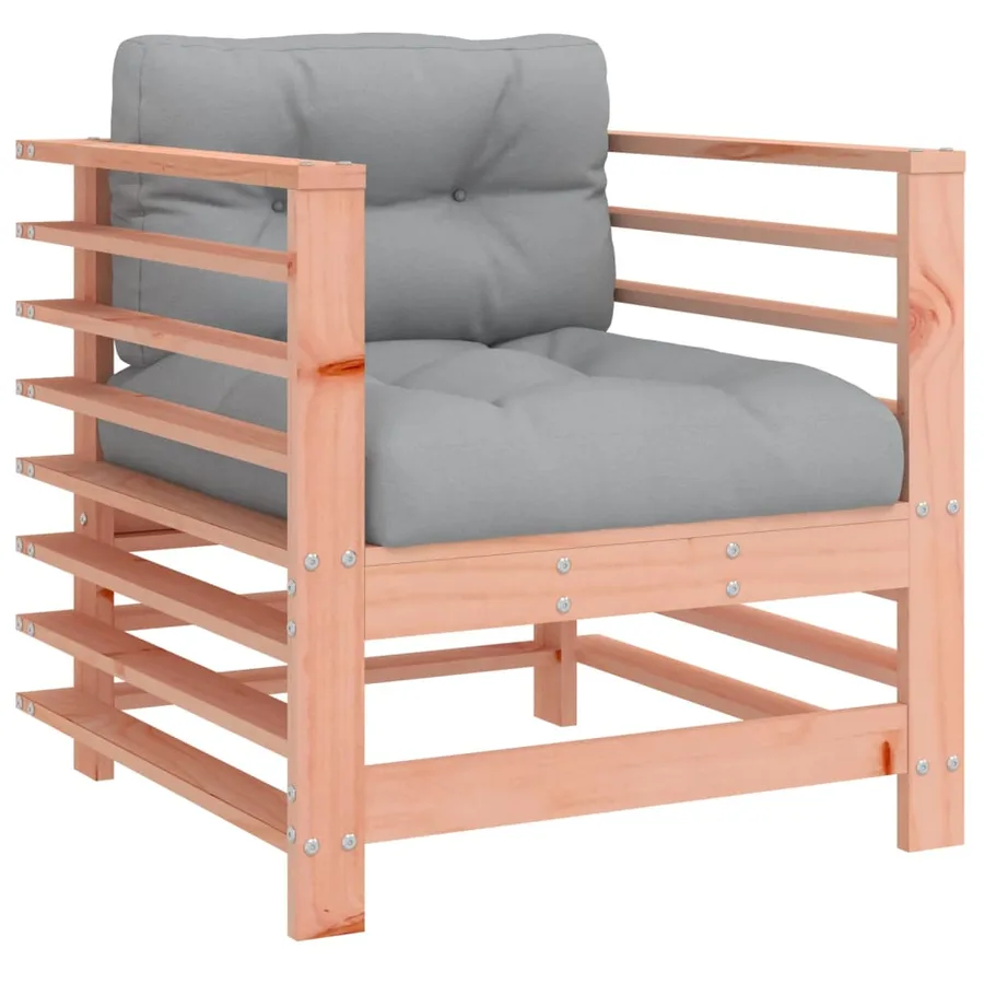 Chaises de jardin avec coussins lot de 2 bois massif douglas - 3