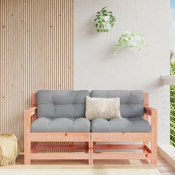 Chaises de jardin avec coussins lot de 2 bois massif douglas